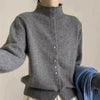 Soft Comfortable Stand-Up Collar Sweater Cardigan Women Simple Single Breasted Cardigans Coat Autumn Solid Knitted Outerwear