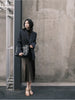 Fall/Winter Women's Street oversized pinstripe shoulder-padded loose suit jacket for women
