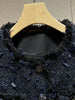 Elegant Women Autumn O Neck Diamonds Single Breasted Tweed Jacket Office Ladies Work Vintage Tassels Coat Party Outerwear Tops