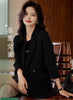 Spring Autumn Women Split Fork Blazer Coat Advanced Ladies Solid Color Tops Overcoat Female Long Sleeves Suit Jacket