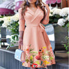 Women's V-neck Strap Waist Dress Mid-sleeve Women's Dress Temperament Commuter Women's Dress