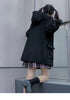 Ladies Coats Autumn/Winter Thickened Warm Solid Hooded Single Row Cow Horn Button Academy Style Woolen Coat Women's Clothing