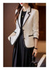 Autumn Winter Ladies Casual Blazer Women Black Green Beige Plaid Jacket Female Long Sleeve Single Breasted Slim Coat