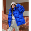 Winter Women Parkas Warm Down Cotton Coats Bubble Jacket Thick Knitted Loose Puffer Coat Stand Collar Female Outwear