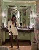 Chic Waist Cinching Women Mini Dress Full Sleeve Deep V-neck Double Breasted Short Dresses Lady Daily Party Street Gown