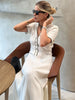 Women's High Waist Knitted Rib Slim Maxi Dress Casual Loose Elegant Temperament Long Dress for Autumn Femme Solid Color Dress