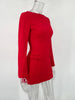 Bows Splice Long Sleeve Mini Dress Elegant Office Woman Solid Bodycon Club Party Dresses Autumn High Waist