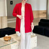 Spring Pleated Single Breasted Cardigan Coat For Women Casual Elastic Loose Mid-Length Coat 2DB5482