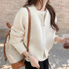 Autumn Winter Short Knitting Cardigan Women Solid Color Long Sleeve Round Neck Sweater Jacket Casual Zipper Sweater Coats
