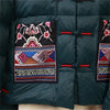 Chinese Style Vintage Embroidered Buckle Down Coat Women Warm Light White Duck Down Jacket Parkas Ladies Short Puffer Outwears