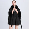 8 Colors Women Mantle Winter Faux Fur O Neck Poncho Cardigan Overcoat Outer Loose Capes Cloak Big Pendulum Oversize Belt Coat