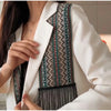 Printed Tassel Blazer Women Spliced Lapel Suit Jacket for Women Streetwear Autumn Winter Loose Casual Outerwear