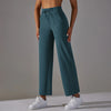 Women Leggings Wide Leg Flare Pants With Pockets Drawstring Sports Trousers High Waist Flared Yoga Leggings Fitness Running Jogg