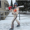 Winter Women's One‑piece Ski Suit Hooded Zipper Pocket Full Sleeve Coat Pant Suits Lady Warm Vacation Skiwear