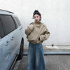 Women's Korean Style Relaxed Trench Coat Vintage Khaki Utility Jacket Spring Fall Casual Chic Versatile Outerwear