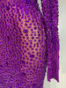 Sparkly Rhinstones Long Sleeve Elegant Party Dress Women Performance Stage Outfit Evening Birthday Prom Gown