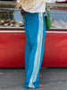 Women's Striped Pants Loose Elastic Waist Drawstring Straight Leg Casual Sweatpants with Pockets y2k Low Rise Baggy Trousers