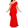Women Off Shoulder Big Bow Skew Neck Mermaid Maxi Dress Female Evening Birthday Sexy Night Party Club Long Dresses