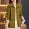Knitted Cardigan Jacket Women Sweater Autumn Winter Lapel Zipper Sweater Jacket Loose Solid Outerwear Female Sweatshirt Tops