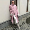 Women's Stand High Collar Single Metal Button Long Trench Coat Oversized Drop Shoulder Side Pocket Weekend Commute Casual Coat