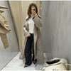 Women Casual Plaid Windbreaker Turn-down Collar Long Sleeve Belt Waist Jacket Spring High Street Lady Commute Coat