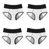 4Pcs Women's Panties High Waist Leak Proof Menstrual Pants Widen Period Underwear Physiological Cotton Plus Size Female Briefs