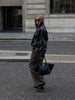 Solid Leather Moto Jacket For Women Winter Turtleneck Retro Coats Asymmetry Elegant Vintage PU Jackets