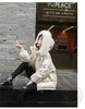 Winter Warm Duck Down Jacket Women's Clothes Glossy Fur collar Thicken Parka Short Down Coat Female