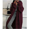 Women Knitted Cardigan Autumn Loose V-neck Long Sleeve Casual Midi Outerwear Simple Sweater Coat Basic Soft Y2K Jacket All-match