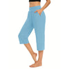 Casual Loose Elastic Pocket Pure Color Women's Seven-Foot Pants Simple Design Comfortable Fit Long Trousers