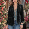 Elegant Women Blazer Gold Velvet Short Tops For Women Casual Long Sleeve Solid Small Suit Jacket