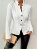 Autumn and Winter Woman Textured Button Front Blazer Stand Collar Long Sleeve Fit for Office and Casual Wear Suit Jacket
