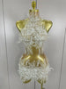 Women Sexy Mesh See Through Pearl Lace Party Mini Dress Celebrate Birthday Photo Shoot Wear Performance Stage Costume