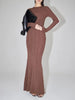 Sexy O Neck Ribbed Knitting Fishtail Sweater Dress Women Full Sleeve Stretch Basic Bodycon Maxi Long Mermaid Robe Vestido