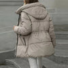 4 Colors Stylish Casual Padded Zipper Cozy Thickened Warm Winter Hooded Cotton Coat Women Chic Female Outerwears