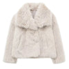 Women's Fur Coat Brown Artificial Fur Coat Women Winter Coats Fluffy Cropped Outerwears Hair Coat Warmth Plush Jackets