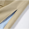 Elegant Khaki Women's Trench Coat Long Autumn Loose Stand Collar Full Sleeved Single Breasted Pocket Side Split Windbreaker