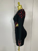 Stock Women Celebrity Sexy Long Sleeve V Neck Rhinestone Black Bandage Dress Elegant Evening Club Birthday Party Dresses