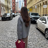 Elegant Stand Collar Woolen Jacket For Women Y2k Single Breasted Button Casual Coat Lady Autumn Winter Street Chic Outwear