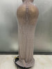 Full Rhinestones Mesh Transparent Long Dress Women Birthday Celebrate Evening Prom Dress Party Club Stage Costume