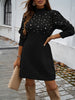Autumn Women Sweater Dresses Pearls Round Neck Long Sleeve Hip Wrap Dress Winter Elegant Ladies Casual Solid Slim Fit Dress