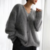 Solid Knit Cardigan Women Long Sleeve Casual V Neck Oversized Sweater Women's Autumn High Street Knitted Coats