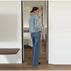 Furry Trim Cropped Denim Jacket Single Breasted Long‑Sleeve Winter Women Warm Outerwear Versatile Lady Casual Jean Coat