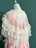 Lolita Short Shawl Coat Women Sweet Kawaii Lace Mesh Open Front Poncho Gothic Girls Retro Cute Princess Capes Outerwear