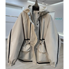 European Goods Ribbon Stitching Contrast Jacket Women's Spring and Autumn Leisure Loose Slim Short Trench Coat