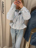 Printed Oversized Drawstring Waist Jackets Women Street Stand Collar Full Sleeve Zipper Slim Coats Autumn Chic Ladies Outerwears