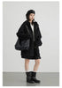 Women's Woolen Coat Loose Solid British Hooded Jackets Drawstring Mid-length Ladies Windbreaker Autumn Winter
