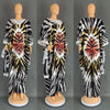 Africa Dress for Women for Evening Party Autumm Elegant Print O-neck Maxi Dress Muslim Abaya Dashiki African Clothing