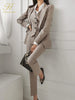 Korean Autumn Winter 3 Pieces Set Women Contrast Blazer + Vest And Simple Pants Casual Simple Office Lady Pants Suit