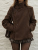 Street autumn/winter solid color women's turtleneck coat Y2K hip-hop retro Harajuku cute casual versatile women tops